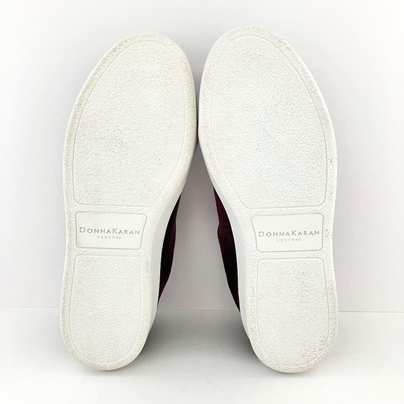 Donna Karan New York Burgundy Velour / Velvet Slip On Sneakers Size 7 F3101154 - Picture 9 of 13